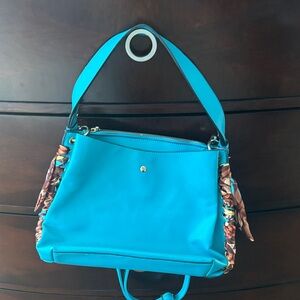 Vibrant Turquoise Women's Shoulder Leather Bag